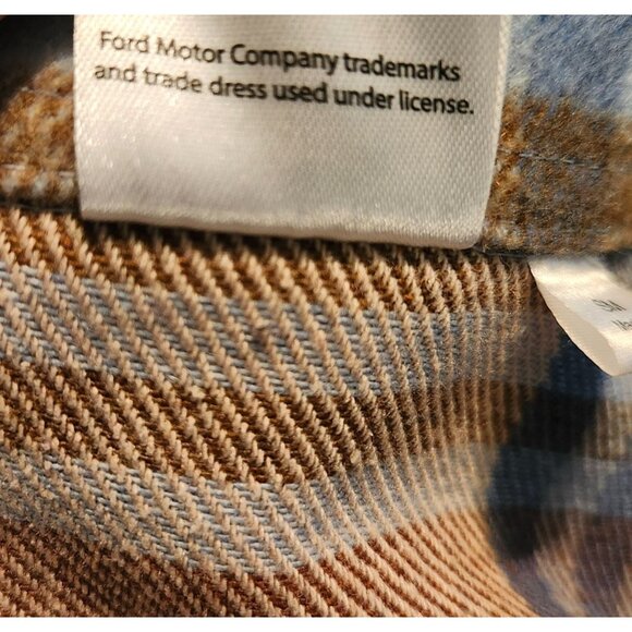 Small Ford Official Licensed Product Plaid Flannel Shirt with Bronco Truck Print - Picture 11 of 13